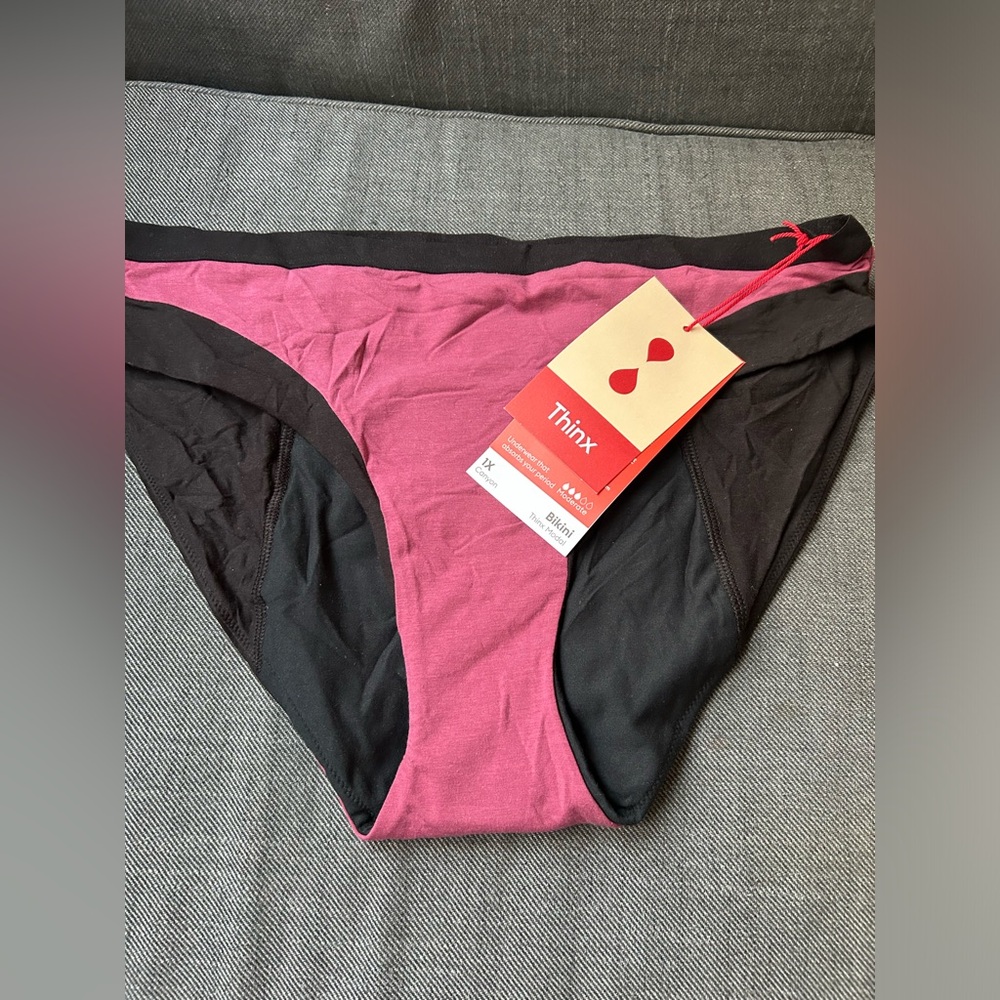 Thinx period bikini underwear. Super absorbent. Size 1X. New with tags!